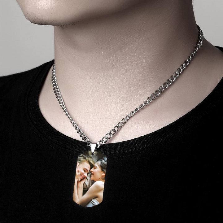 Cissyia.com Personalized Heart Shaped Photo Frame Tag Pendant Necklace