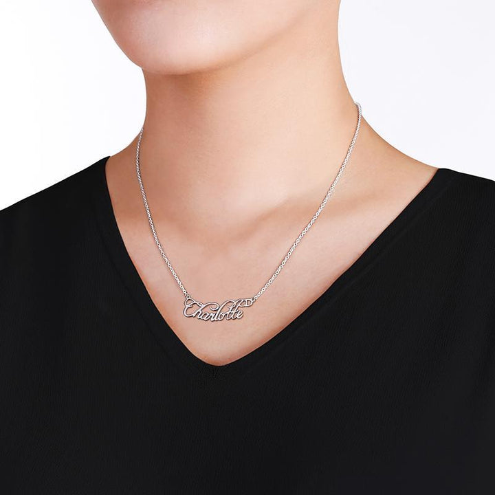 Cissyia.com Personalized Cursive Cut-Out Name Necklace