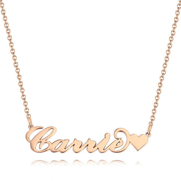 Cissyia.com Rose Gold Plated Personalized Heart Customized Name Necklace