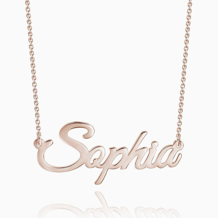 Cissyia.com Rose Gold Plated Personalized Name Cut-Out Necklace