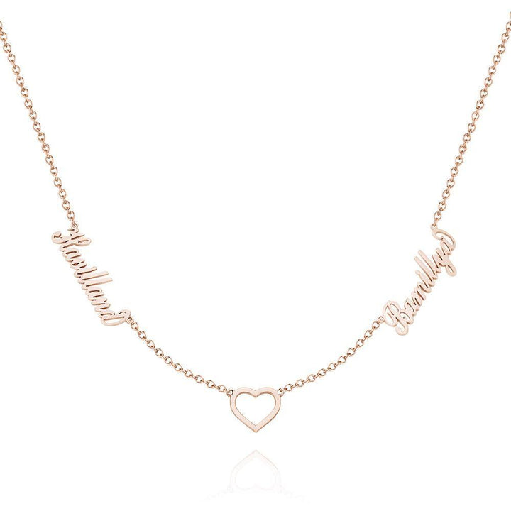 Cissyia.com Personalized Heart Cut-Out and Two Names Cut-Out Name Necklace for Couples