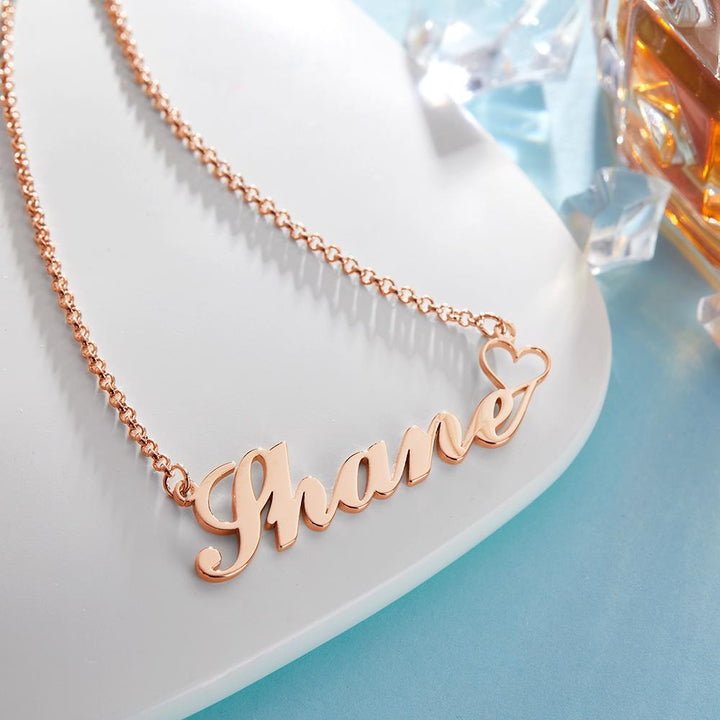 Cissyia.com Personalized Heart Name Cut-Out Name Necklace