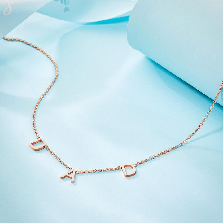 Cissyia.com Personalized Three Initials Cut-Out Name Necklace