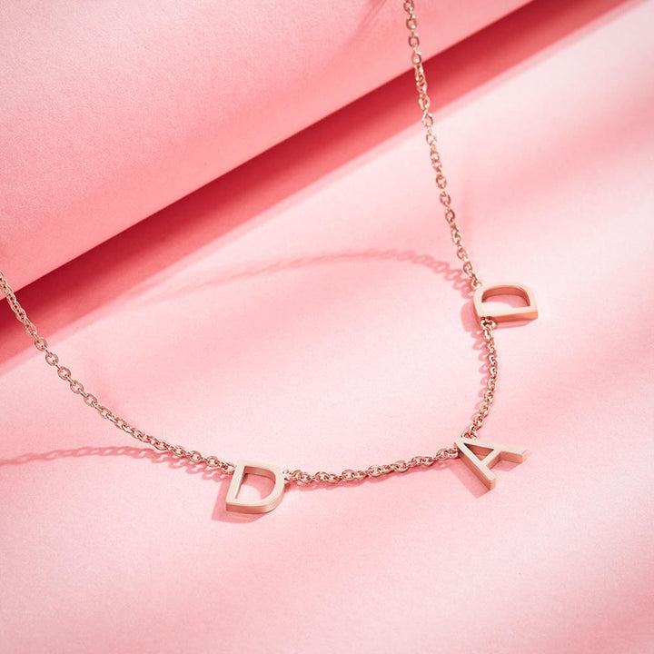 Cissyia.com Personalized Three Initials Cut-Out Name Necklace