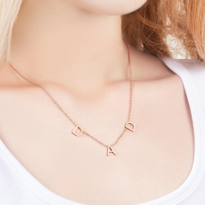 Cissyia.com Personalized Three Initials Cut-Out Name Necklace