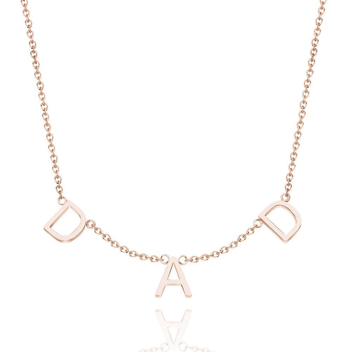 Cissyia.com Personalized Three Initials Cut-Out Name Necklace