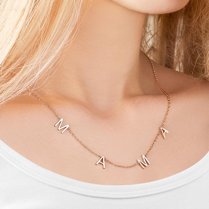 Cissyia.com Personalized Four Initials Cut-Out Name Necklace