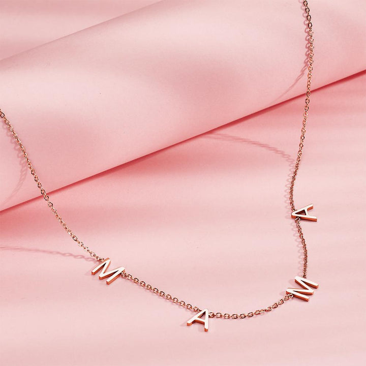 Cissyia.com Personalized Four Initials Cut-Out Name Necklace