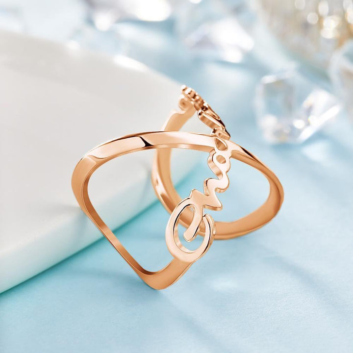 Cissyia.com Personalized Two Names Cut-Out Ring