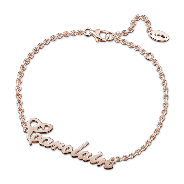 Cissyia.com Rose Gold Plated Bolo Name Bracelet