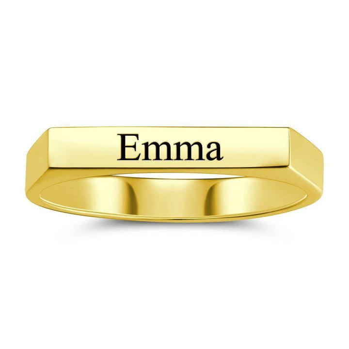 Cissyia.com Platinum Plated Engravable Square Ring