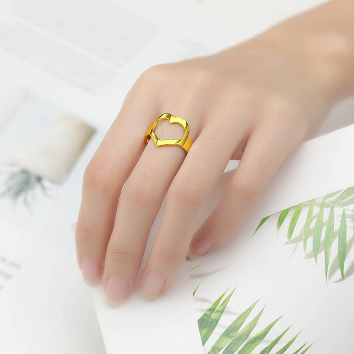 Cissyia.com Personalized Heart Cut-Out Engravable Ring