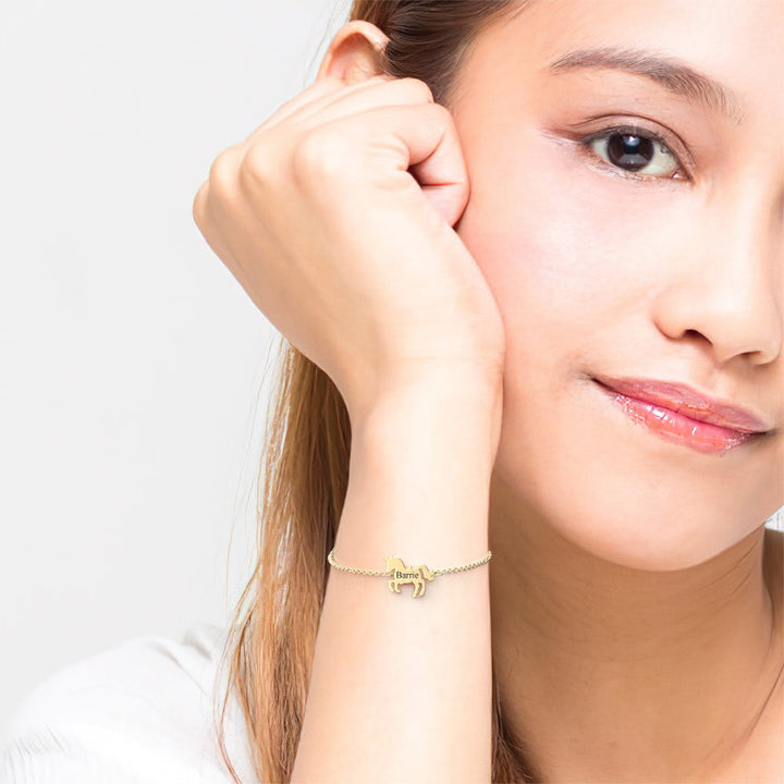 Custom Engraved Unicorn Bracelet Best Wishes for My Girl - 