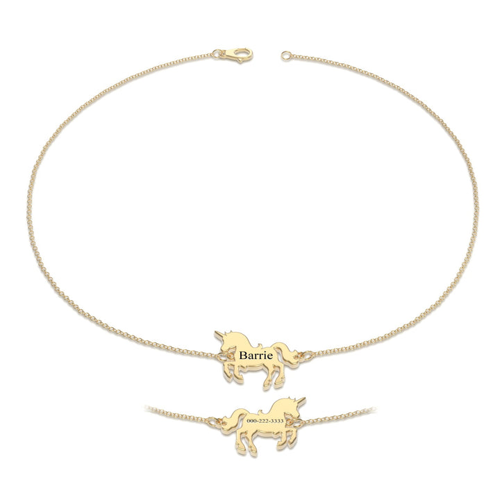 Custom Engraved Unicorn Bracelet Best Wishes for My Girl - 