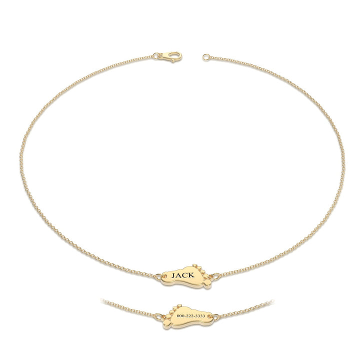Cissyia.com Personalized Engravable Foot Tag Engraved Bracelet