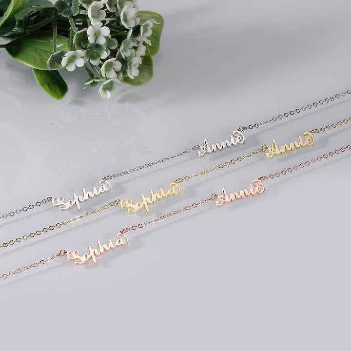 Cissyia.com Personalised Two Name Necklace Silver