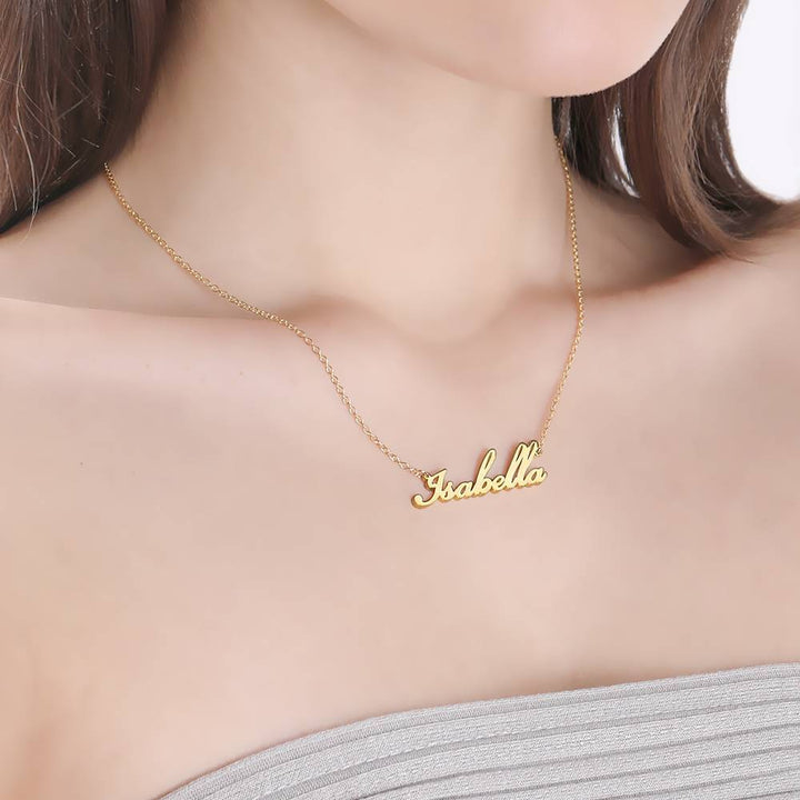 Cissyia.com 14k Gold Plated Personalized Name Cut-Out Necklace