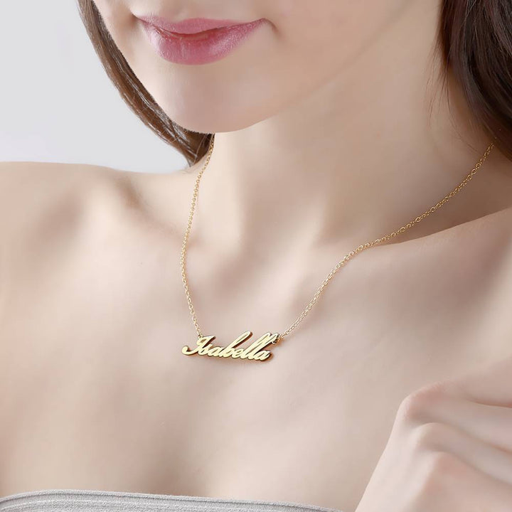 Cissyia.com 14k Gold Plated Personalized Name Cut-Out Necklace
