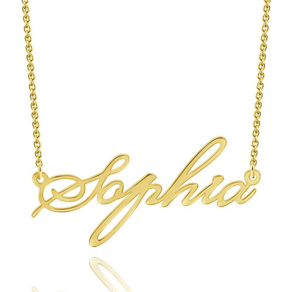 Cissyia.com 14k Gold Plated Personalized Name Cut-Out Necklace