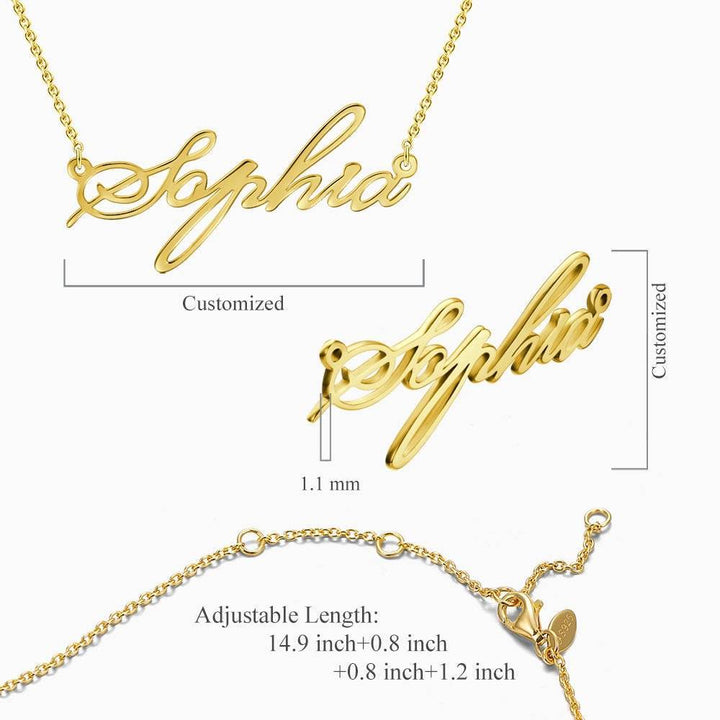 Cissyia.com 14k Gold Plated Personalized Name Cut-Out Necklace