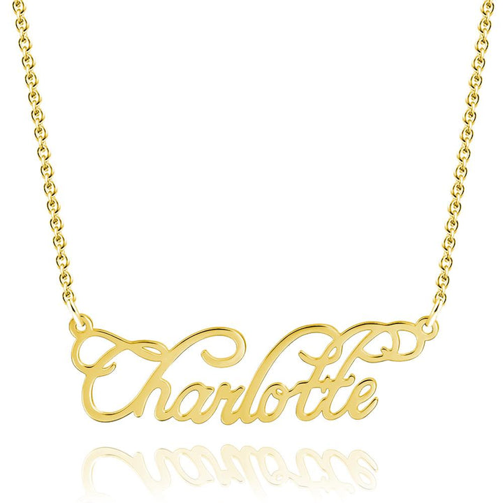 Cissyia.com Personalized Cursive Cut-Out Name Necklace