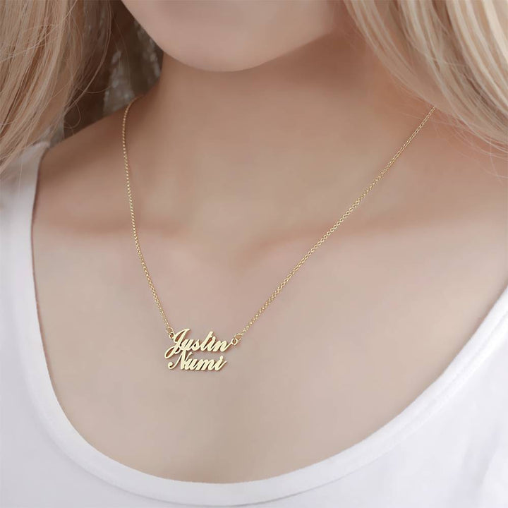 Cissyia.com Personalized Two Names Cut-Out Name Necklace
