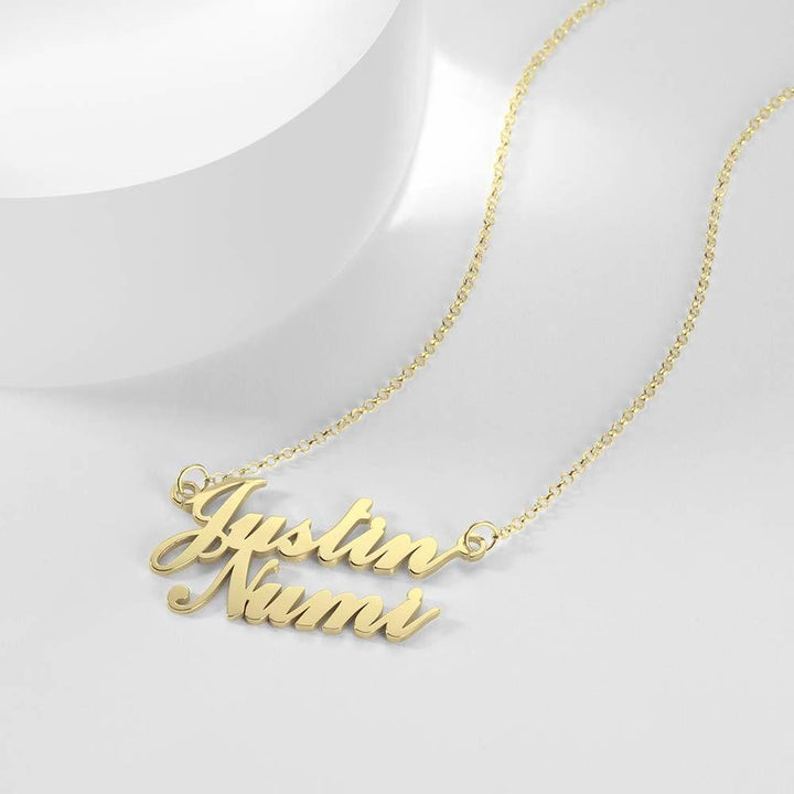 Cissyia.com Personalized Two Names Cut-Out Name Necklace