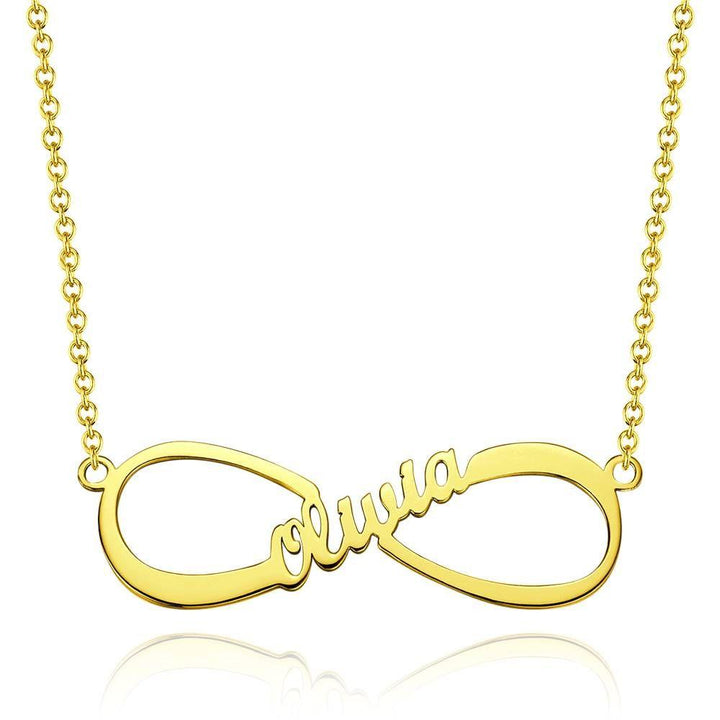 Cissyia.com Personalized Infinity Name Cut-Out Name Necklace