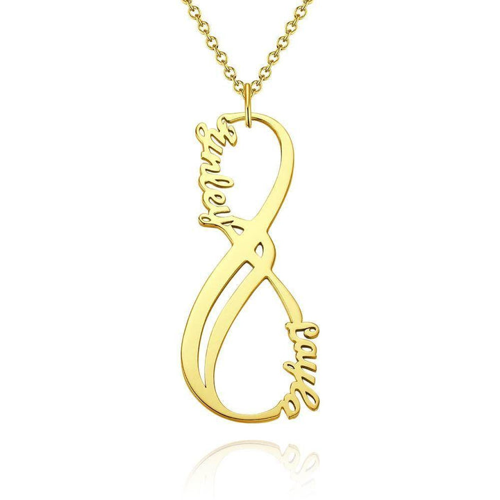 Cissyia.com Personalized Infinity Symbol Two Names Cut-Out Name Necklace