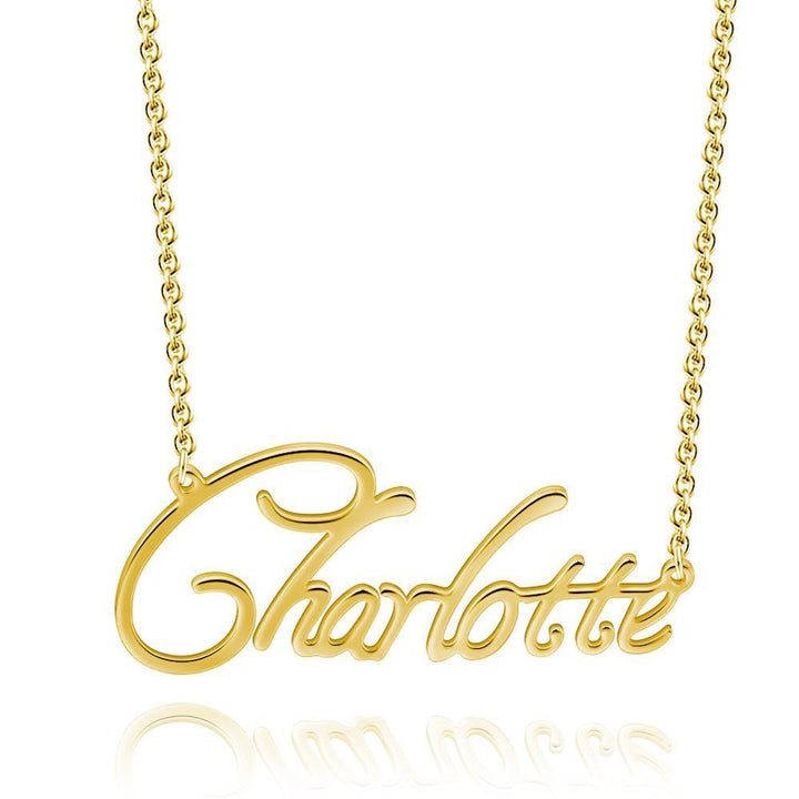 Cissyia.com 14K Gold Plated Personalized Name Cut-Out Necklace