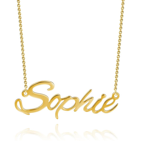 Cissyia.com 14K Gold Plated Personalized Name Cut-Out Name Necklace