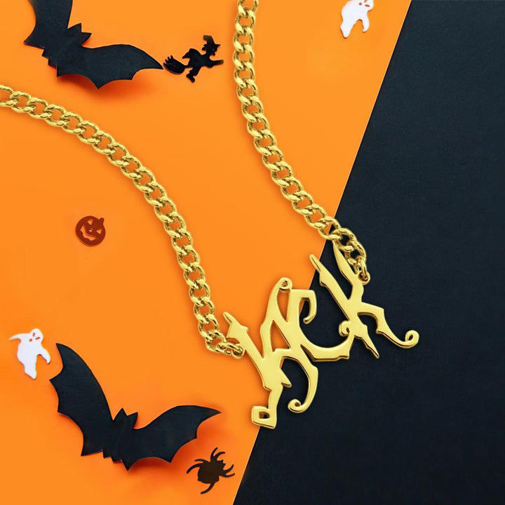 Cissyia.com 14k Gold Plated Personalized Name Cut-Out Necklace