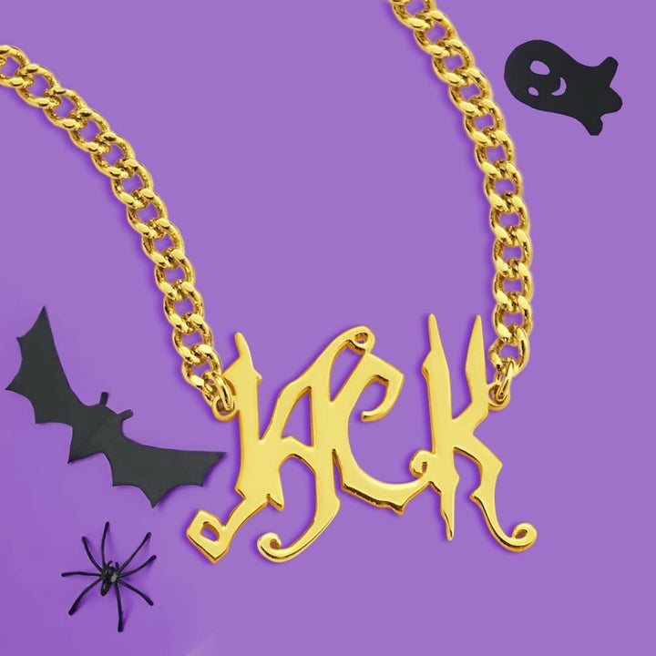 Cissyia.com 14k Gold Plated Personalized Name Cut-Out Necklace