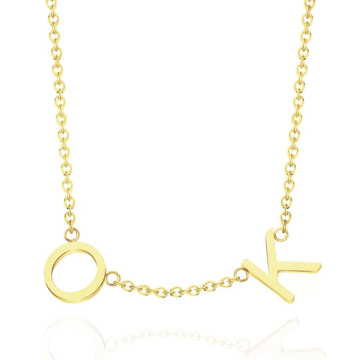 Cissyia.com Personalized Two Initials Name Necklace