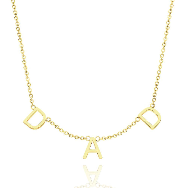 Cissyia.com 14K Gold Plated Personalized Three Initials Cut-Out Name Necklace