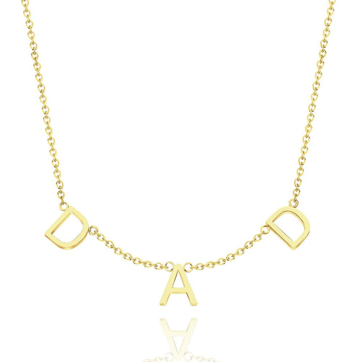 Cissyia.com Personalized Three Initials Cut-Out Name Necklace