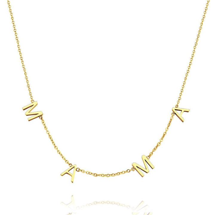 Cissyia.com Personalized Four Initials Cut-Out Name Necklace