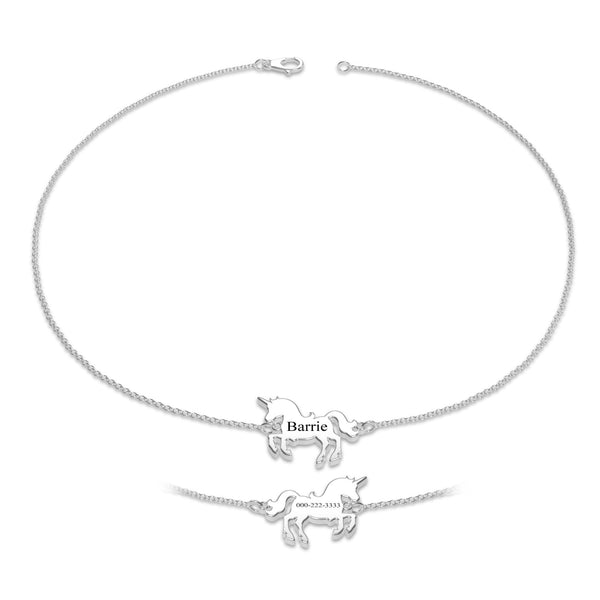 Custom Engraved Unicorn Bracelet Best Wishes for My Girl - 