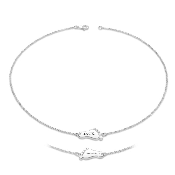 Cissyia.com Personalized Engravable Foot Tag Engraved Bracelet