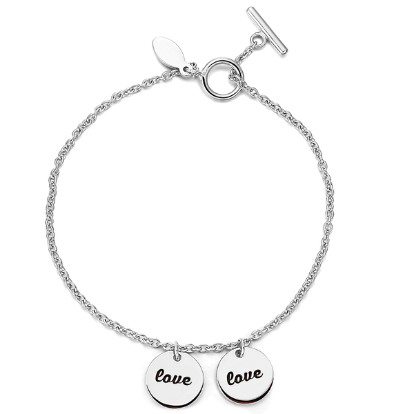 Cissyia.com Personalized Two Disc Charms Toggle Bracelet