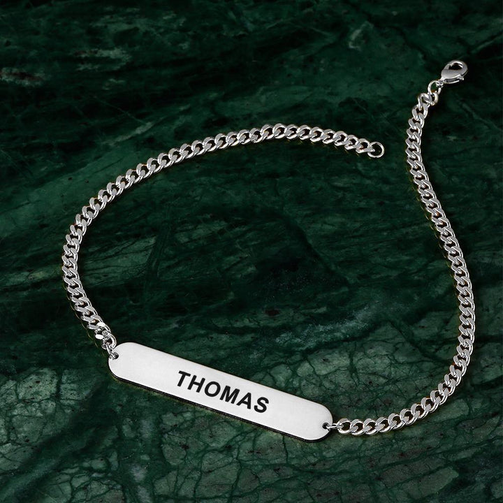 Cissyia.com Men’s Personalized Engravable Bar Engraved Bracelet