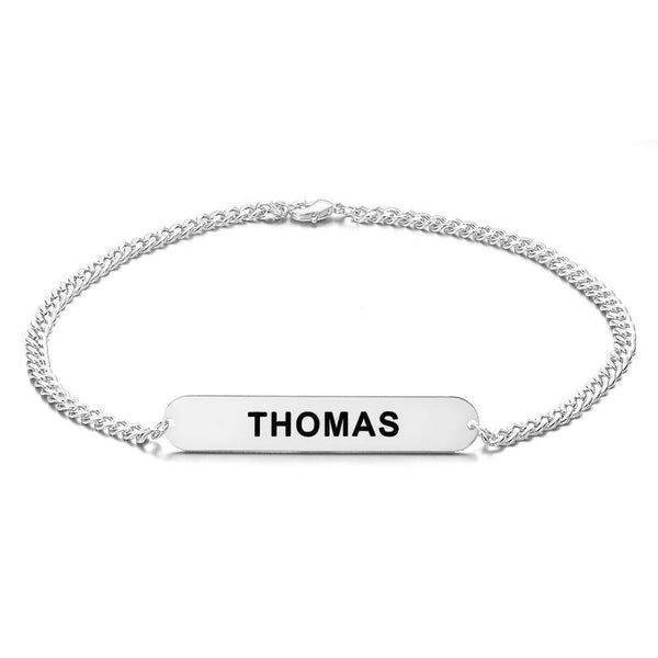 Cissyia.com Men’s Personalized Engravable Bar Engraved Bracelet