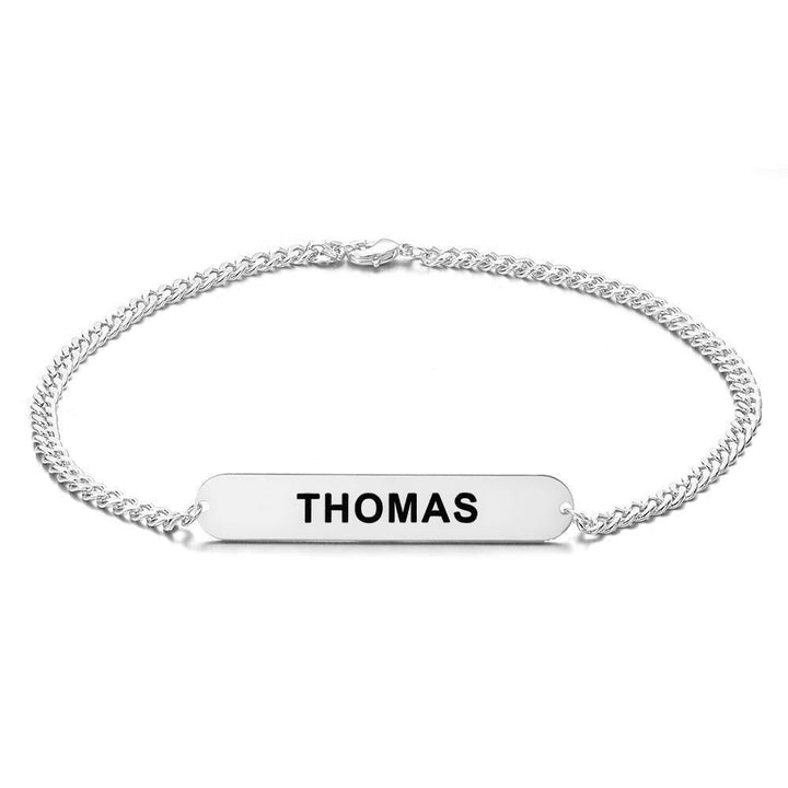 Cissyia.com Men's Bracelet Thick Chain Engraved Bracelet Custom Name Bracelet Gift for Father