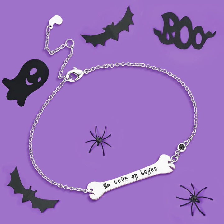 Cissyia.com 925 Sterling Silver Personalized Engravable Dog Bone Engraved Bracelet