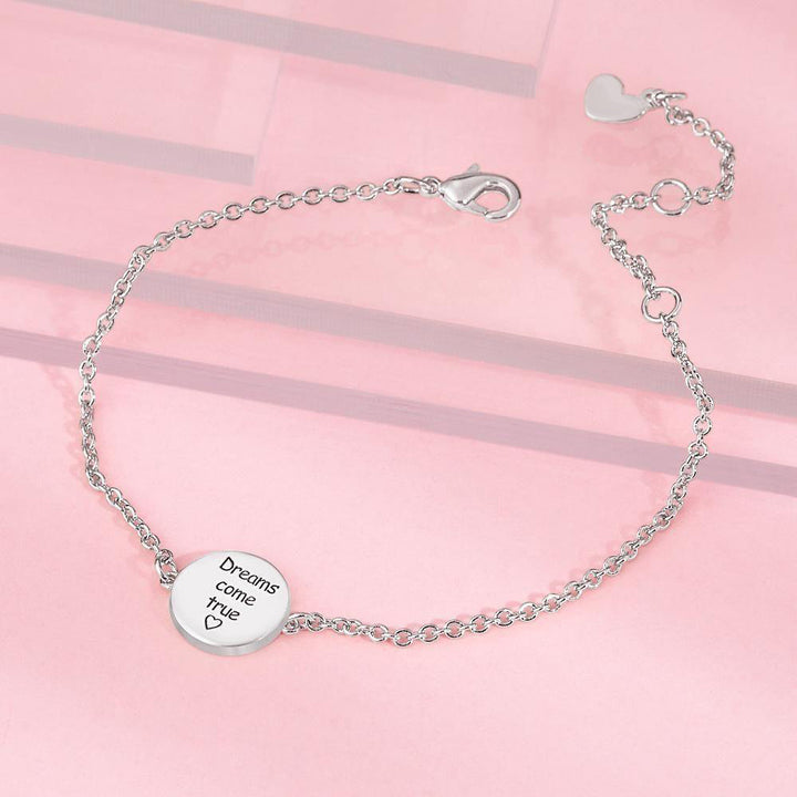 Cissyia.com Personalized Dream Catcher Disc Tag Engraved Bracelet