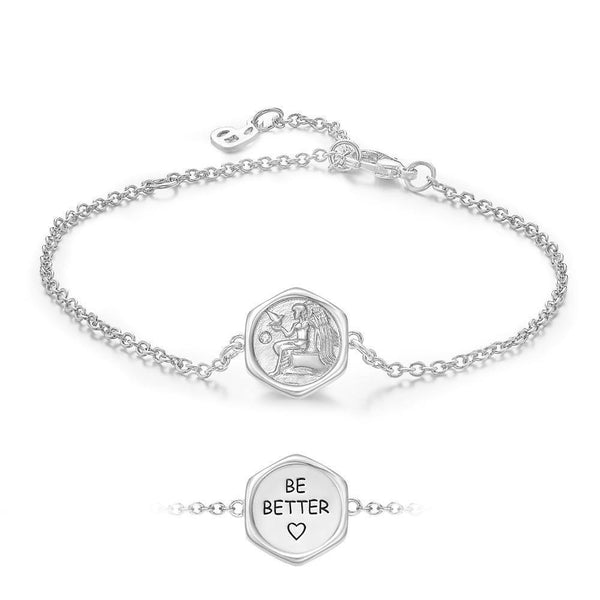 Cissyia.com Personalized Hexagon Wish Coin Tag Commemorative Engraved Bracelet