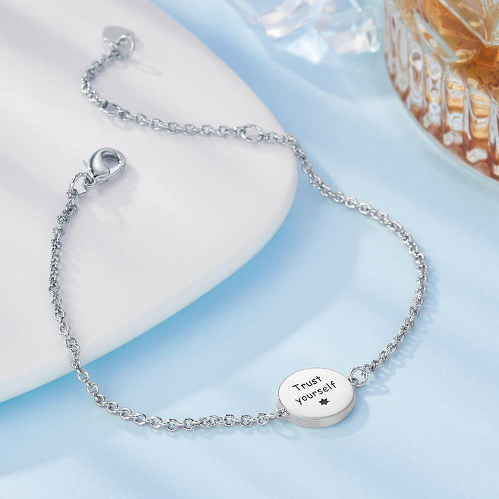 Cissyia.com Personalized Sun Disc Tag Commemorative Engraved Bracelet