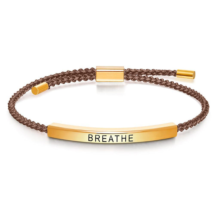 Cissyia.com Personalized Engravable Bar Bolo Braided Engraved Bracelet