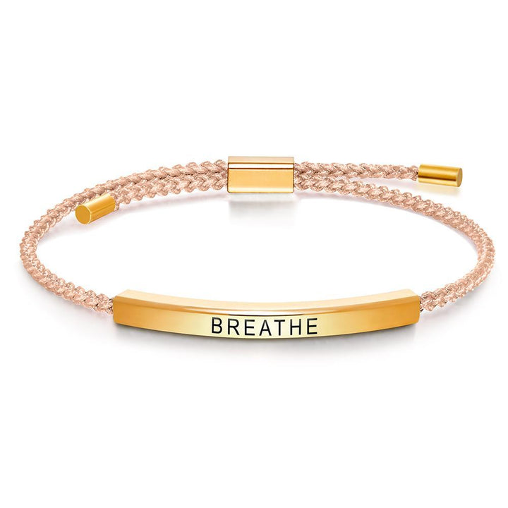 Cissyia.com Personalized Engravable Bar Bolo Braided Engraved Bracelet