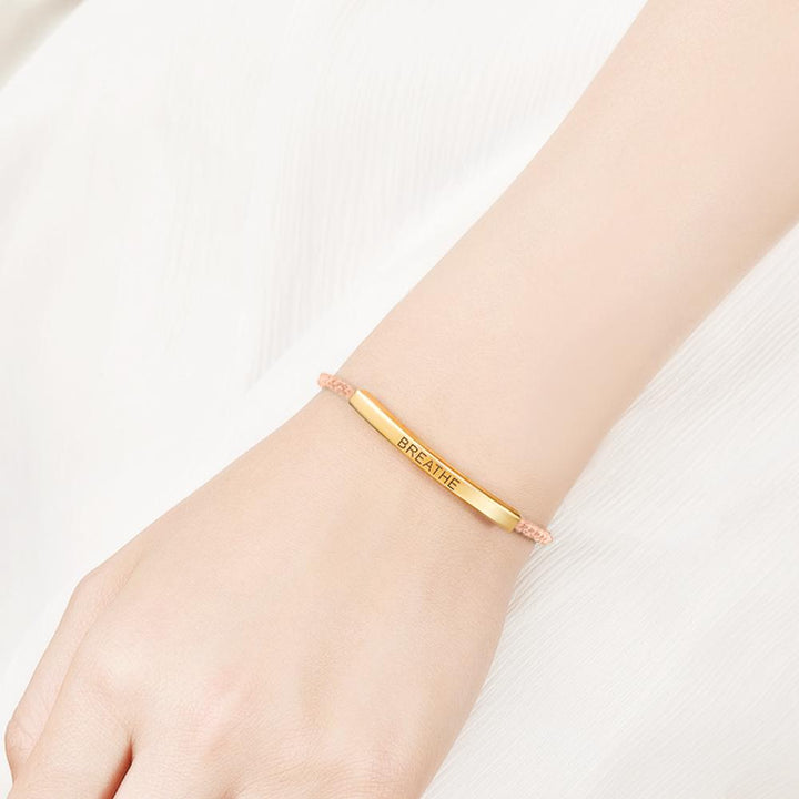 Cissyia.com Personalized Engravable Bar Bolo Braided Engraved Bracelet
